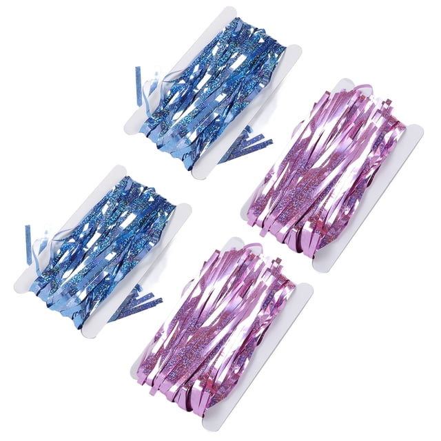 Fringe Curtain, 4PCS Set Multifunctional Reusable Metallic Tinsel Foil Fringe Curtain Practical Foldable Tinsel Door Curtain Decorative Accessories for Parties