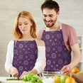 thumbnail image 3 of Purple Sun Moon Triangle Pattern Apron-Garden Aprons for Women with Pockets-Cotton Linen Waterproof Kitchen Cooking Gardening Aprons Adjustable for Kitchen,Cooking,BBQ and Salon 33x27 Inch, 3 of 7