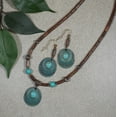 thumbnail image 3 of Vintage Style Copper Patina Turquoise Wood Beaded Necklace and Earring Set-20, 3 of 4