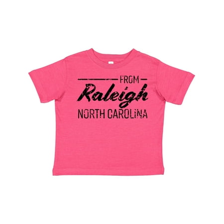

Inktastic From Raleigh North Carolina in Black Distressed Text Gift Toddler Boy or Toddler Girl T-Shirt