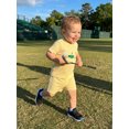 thumbnail image 4 of BemeyourBBs 2Pcs Toddler Baby Boy Girl Golf Outfits Summer Clothes Short Sleeve Crew Neck Striped Golf Embroidery T shirt Tops and Pockets Shorts Set, 4 of 9