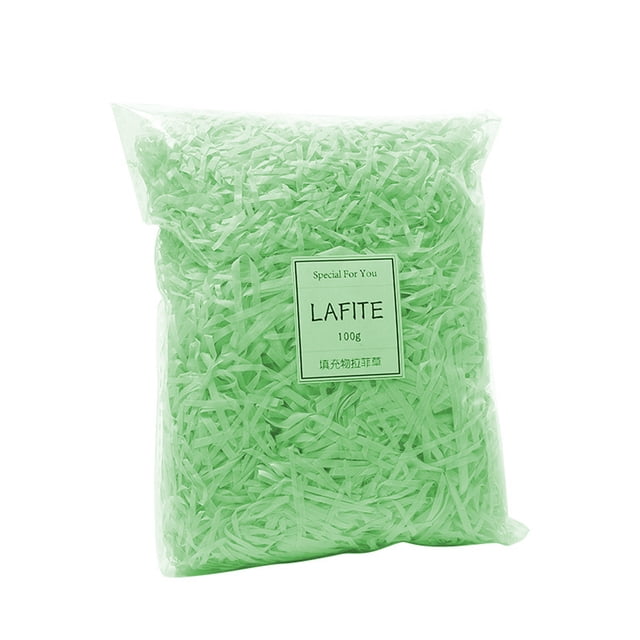 Cateissary Caja de regalo de confeti de relleno de rafia de papel lafite arrugado triturado de colores, embalaje de Material para el hogar de relleno de Kits de decoración para fiestas Verde claro Cateissary HA082565-03