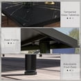 thumbnail image 4 of Table à Manger Carrée pour l'Extérieur pour 4 / Cadre en Acier Noir et Table de Patio en Verre Effet Marbre - 35,4 Pouces x 35,4 Pouces, 4 of 7