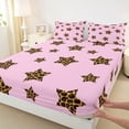 thumbnail image 3 of Feelyou Chic Stars Kids Twin Sheet Sets, Cheetah Leopard Print Bedding, 3pcs, 3 of 7