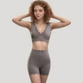 thumbnail image 2 of Women's Scalloped High Waist Athletic Shorts with Soft Stretch Fabric and Seamless Waistband - Small, Gray, 2 of 5