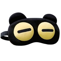 TEAJOPSUU Women's and Men's Sleeping Eye Mask Cute Funny Eye Mask Soft Lightweight Eye Cover with Adjustable Strap for Nap Travel Black A