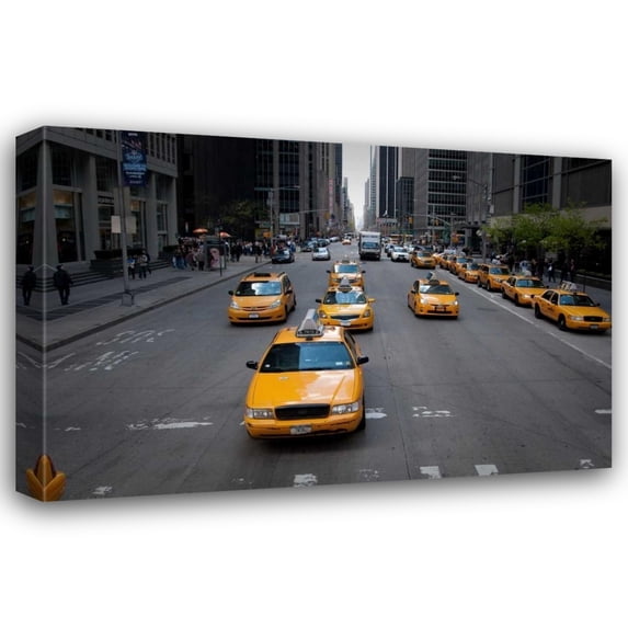 Erin Berzel 24x17 Gallery Wrapped Canvas Wall Art Titled - NYC Taxi Cabs