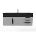 thumbnail image 2 of Nile 48" Gray Wood Floating Vanity with Black Top and Black Trim, 2 of 8