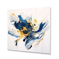 thumbnail image 2 of Designart "Luxurious Dark Blue and Gold Strokes XXI" Fractals Metal Wall Art Prints, 2 of 5