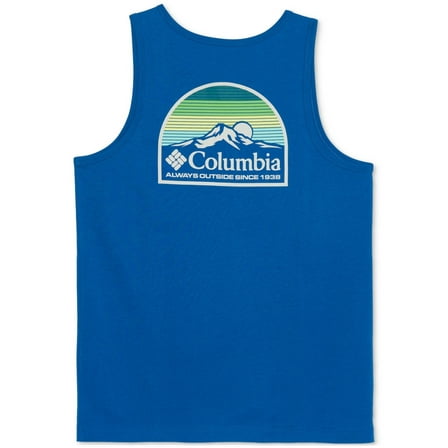 Columbia Mens Regular fit Sleeveless Graphic Tank Top Shirt Medium Blue Solid