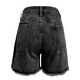 thumbnail image 6 of OSOLU Solid Color Jean Shorts For Women High Waisted Casual Denim Shorts Cute Trendy Summer Denim Jorts With Pockets Daily Relaxed Fit Breathable Bottoms, 6 of 7