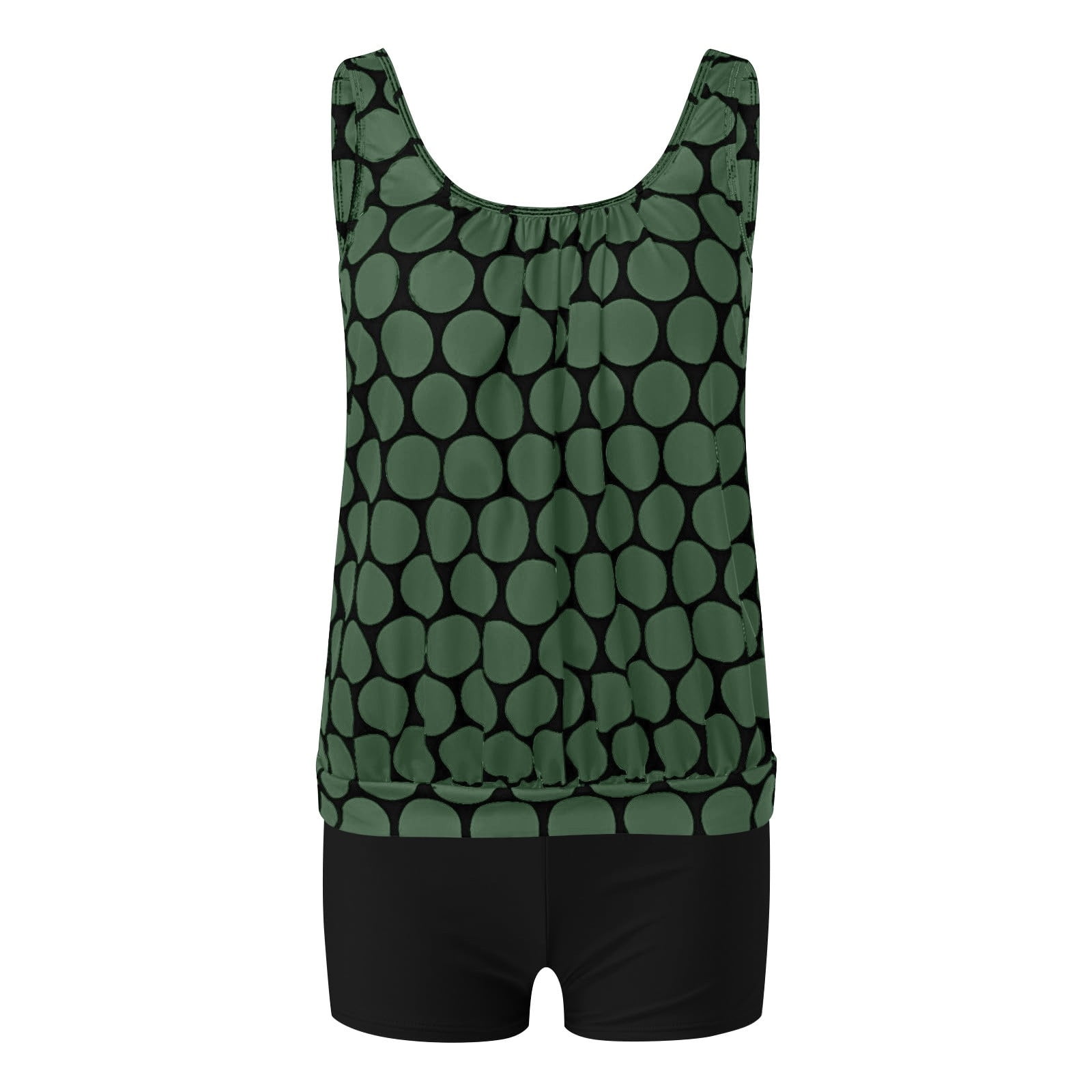 UPPADA Women Tankini Set Two Piece Padded Bathing Suits Swimsuit Ruched Tankini Top with Swim Brief 2pcs Swimwear Modest Bathing Suit Womens Swimsuit Tops Clearance,Green,M