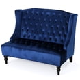 thumbnail image 4 of Elegant Navy Blue Velvet Wingback With Bewitching Diamond Stitching For Extra Comfort And Style, 4 of 6