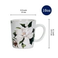 thumbnail image 2 of Bico Magnolia Floral Ceramic Mugs, Set of 4, for Coffee, Tea, Drinks, Microwave & Dishwasher Safe, 2 of 3