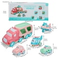 thumbnail image 4 of Toy Semi Truck And Hauler Push And Go With Cars and Planes Kids Friction Powered Big Rig Auto Carrier Transporter Trailer Semi-Truck Play Vehicle Best Gift For Children Girls, Pink, 4 of 7