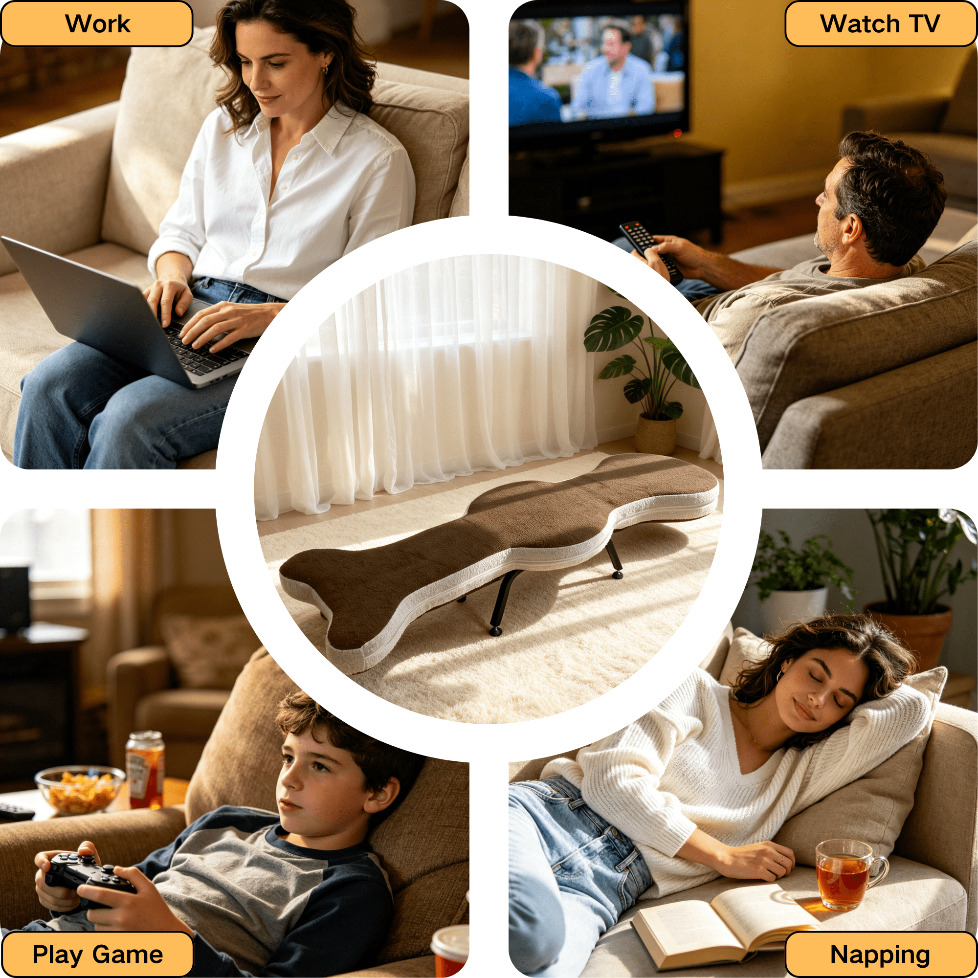 Multi-Functional Foldable Lazy Sofa Chair, Made Of Teddy Velvet Fabric, Multi-Purpose, Suitable For Both Indoor And Outdoor Use, Easy To Carry And Move, Comfortable Seating