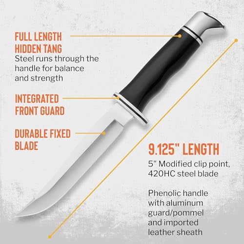 Buck Knives 105 Pathfinder Hunting Knife, Fixed Blade with