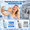 thumbnail image 5 of morfec Magsafe Portable Charger, 12000mAh Magnetic Wireless Power Bank with 20W PD Fast Charging, Slim Wireless Battery Pack Compatible with iPhone 17/16/15/14/13 Series, Sky Blue, 5 of 7
