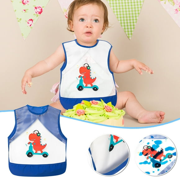Fiudx Delantal Reversible Sin Mangas de Verano, Solución para Comer Sin Complicaciones, Tela de Tpu, Diseño Fácil de Limpiar, Independencia para Niños Pequeños, Comodidad Incluida
