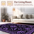 thumbnail image 2 of ODIKA 6'x9' Machine Washable Non-Slip Area Rug, Ornate Botanical Swirl with Delicate Flower Clusters and Leafy Accents High Traffic Rug, Black, 336195, 2 of 7