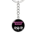 thumbnail image 1 of Japanese Bobtail Cat Mom Keychain Stainless Steel or 18k Gold Circle Pendant, 1 of 7