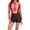 Red, variant on Samickarr Front Zipper Swimsuits For Women Long Sleeve One Piece Full Coverage Diving Suit Sun Protection Printed Patchwork Surfing Bathing Suit