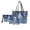 Blue-Deer Snowflake, variant on Wolf Rose Printed Handbag and Wallet Set Womens Top Handle Shoulder Bag Cosmetic Bag Leather Wristlet Wallet for Travel Shopping, Purple