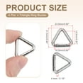 thumbnail image 2 of Triangle Ring Buckle Metal Spring Snap Clip Jump Rings Keychain Belt Fastener for DIY Purses Silver 0.65", 2 of 7