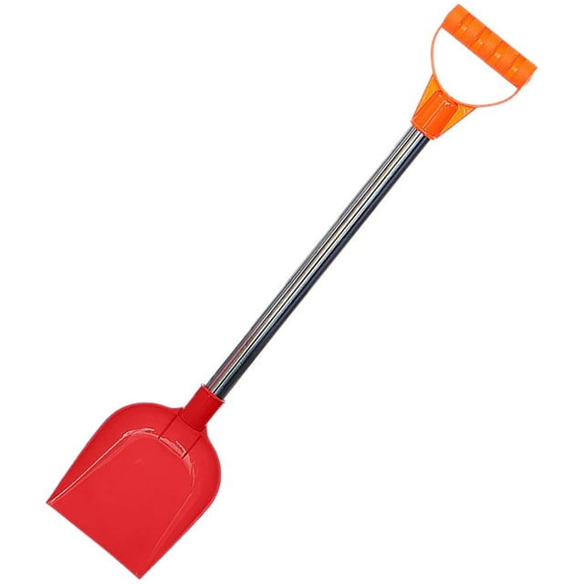 Childrens Sand Beach Shovel in Summer, Kids Snow Shovel in Winter, Plastic Shovel With Stainless Steel Handle, Durable Outdoor Beach Spade, Snow & Sand Scoop Shovels for Boys and Girls (Red 1PC)