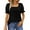 Black, variant on UVN Square Neck Tops for Women Summer Puff Short Sleeve Shirts Dressy Casual Tunic Blouses