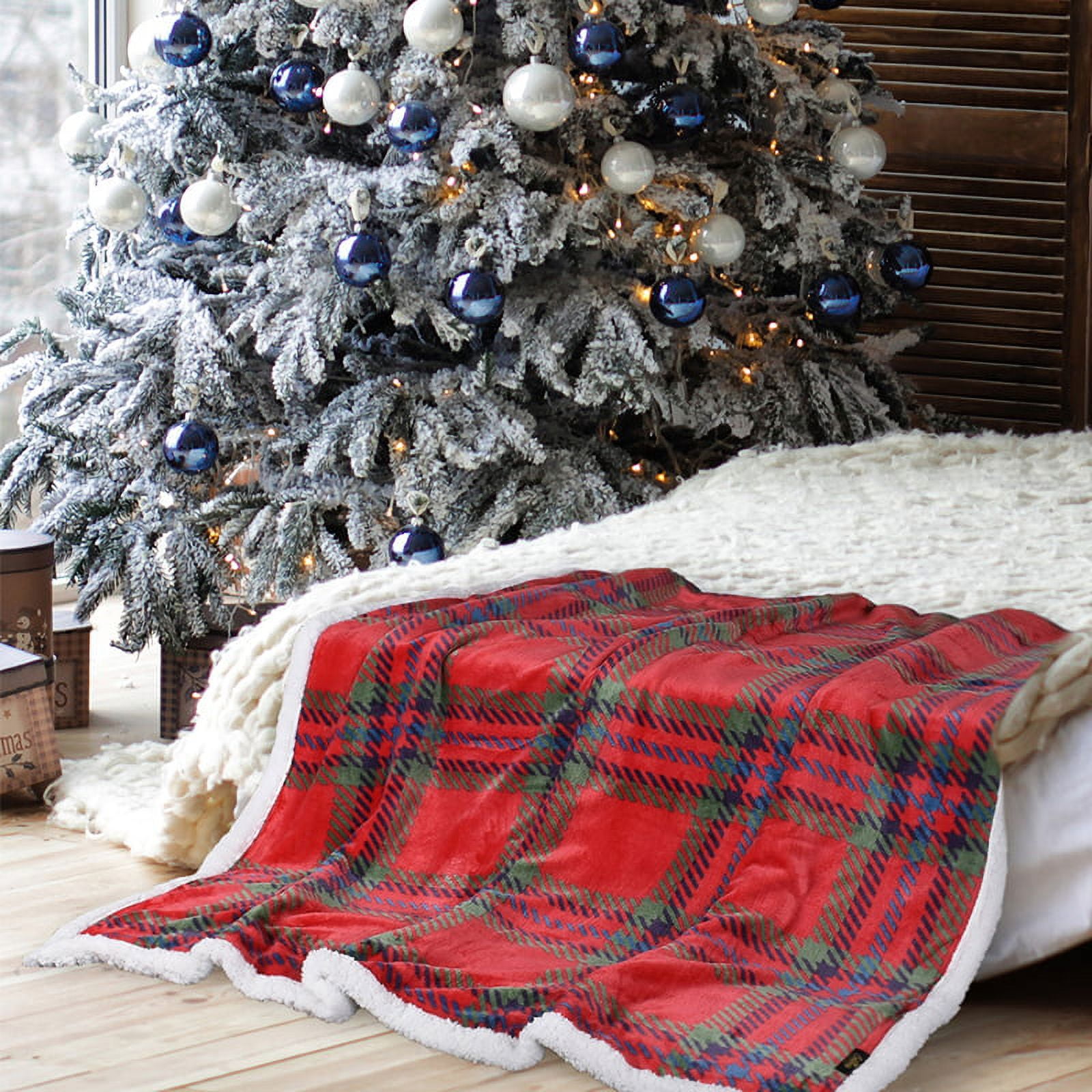 Catalonia Red Buffalo Plaid Blanket 50" x 60" Fleece Super Soft Warm Comfy Bedding