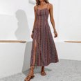 thumbnail image 5 of THDHVS Women's Casual Dresses,Fashion Womens Sundress Summer Floral Camisole Sleeveless Wrap V Neck A Line Midi Dress Red M, 5 of 6