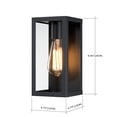 thumbnail image 2 of 2 Pack 1-Light 10in" Matte Black Finish Outdoor Wall Light With Clear Glass Shade, 2 of 9