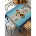 thumbnail image 6 of Blue Teal Ombre Table Cloth, Waterproof Tablecloth for Square Tables, Modern Yellow Gradient Farmhouse Art Reusable Washable Fabric Table Cover for Restaurant Kitchen Dining Tables 54"x54", 6 of 9