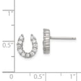 thumbnail image 3 of Sterling Silver Cubic Zirconia Horseshoe Post Earrings, 3 of 3