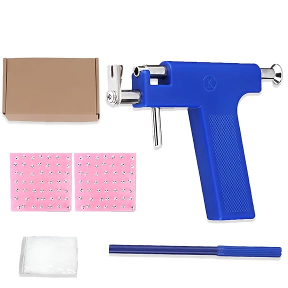 DESIGNICE Ear Nose Piercing Kits Body Piercing Gun with Metal Studs Silicone Backs Ear Piercing Gun Kit (Plastic  Metal)