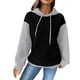thumbnail image 2 of Ailaofu Women's Hooded Sweatshirt Waffle Long Sleeve Drawstring Knit Color Block Hoodies Pullover, 2 of 5