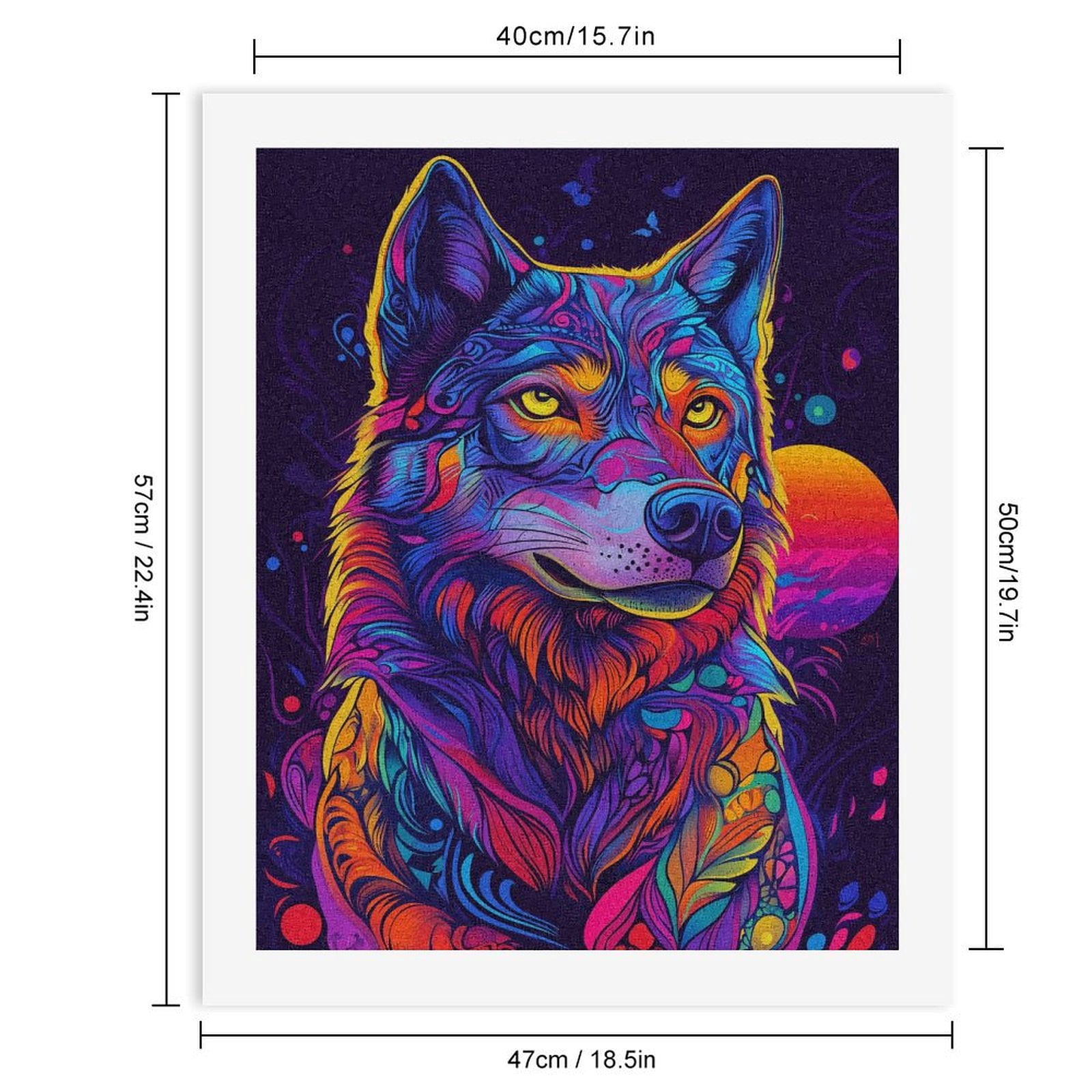 Paint By Numbers Kit for Adults Beginner - DIY Colorful Abstract Wolf Art Design Canvas Painting Kits for Adults, Frameless Paint By Number for Adults for Home Wall Decor 16x20 Inch