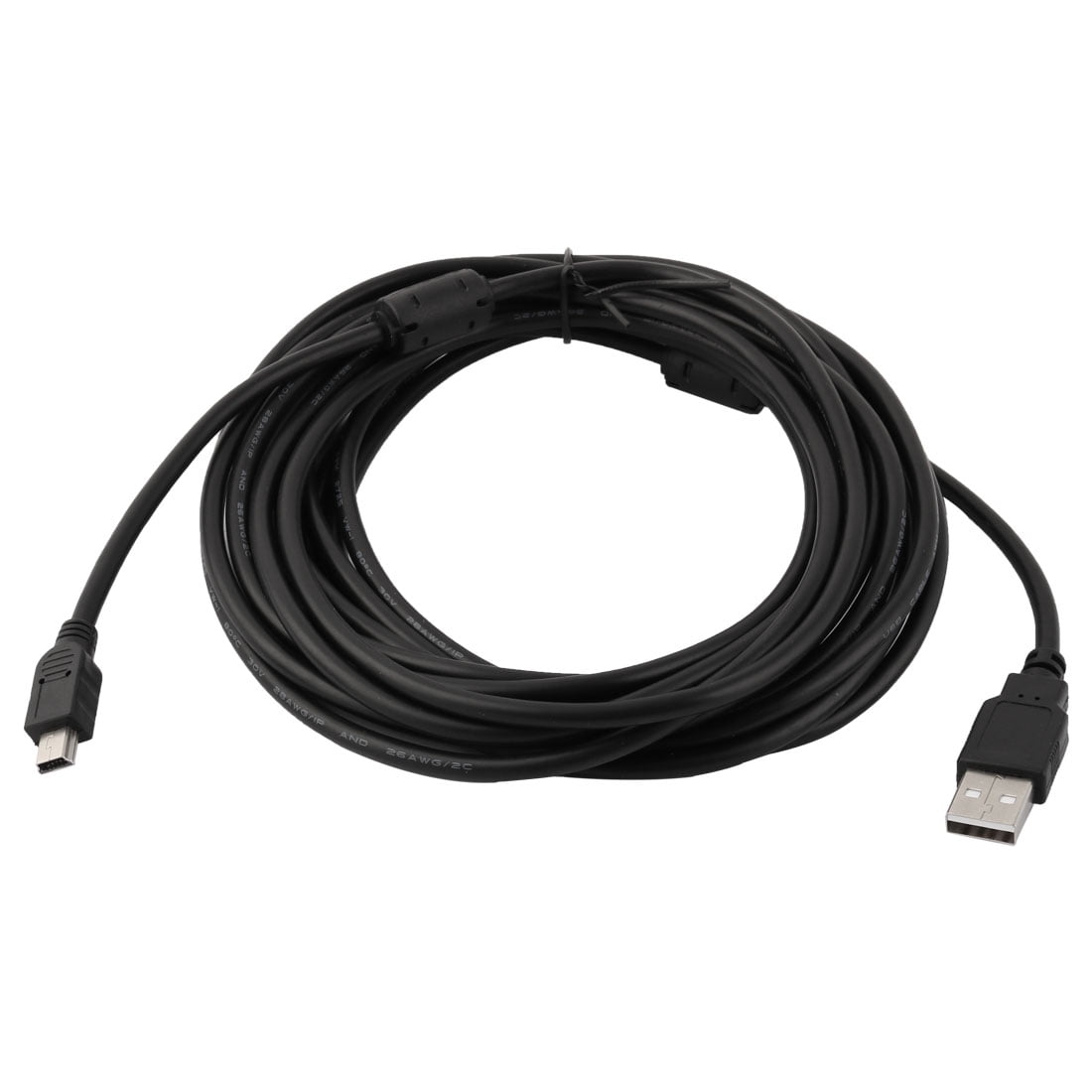 Camera USB 2.0 Type A Male to Mini USB Male Data Changer Cable Black 16