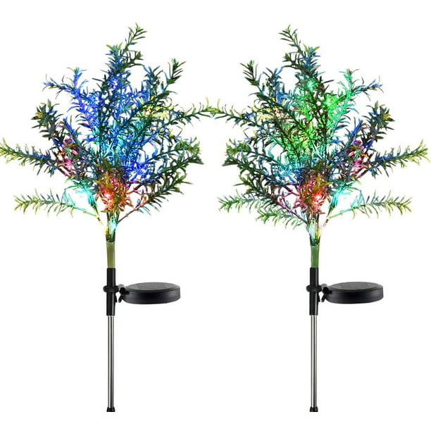 Solar Garden Lights Tree Outdoor,2P MultiColor Solar Christmas Tree
