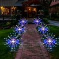 thumbnail image 5 of MASHANG 2 Pack 120 LED Solar Christmas Lights Outdoor Waterproof Solar Firework Lights Yard Pathway Garden Decor Outside Fairy Lights, Multicolor, 5 of 17