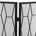thumbnail image 5 of DecMode 51" x 31" Black Metal Foldable 3 Panel Geometric Fireplace Screen with Mesh Netting, 1-Piece, 5 of 8