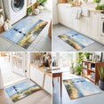 thumbnail image 4 of 2x3 Ft Entryway Area Rug, Coastal Lighthouse Kitchen Rug Runner Washable Floor Mat, Summer Ocean Oil Painting Sky Blue Non Slip Indoor Door Mat Throw Carpet for Bathroom Living Room Bedroom, 4 of 8