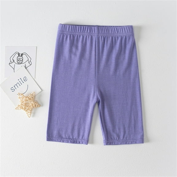 Girls Athletic Shorts Loose Fit Purple Shorts Elastic Summer Toddler Girl Clothes 5-6 Years