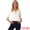 White, variant on DARING DIVA Women's 3/4 Sleeve Tops Hollow Color Block Boho Shirts L Black