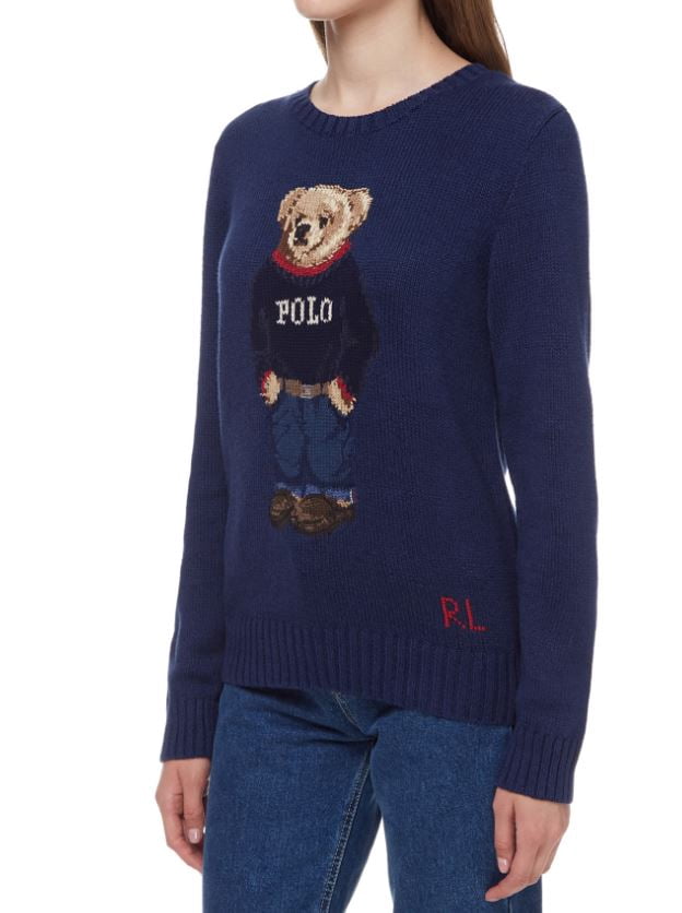 ralph lauren holiday 2019 polo bear plush new in box boy navy blue pony sweater
