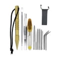 thumbnail image 3 of Marlin Spike Set Lacing Needles Stainless Steel Professional Small Craft Sewing Reusable Removable Knitting Pin Leather Work 12 Pieces Gold, 3 of 7