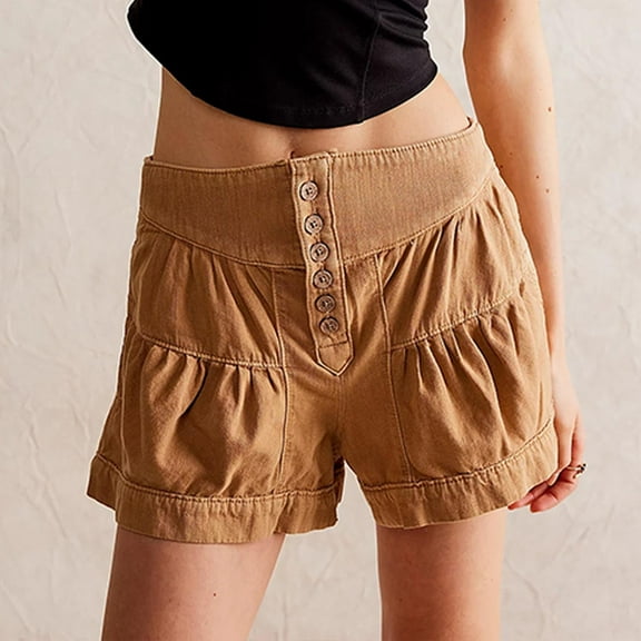 Women's Cotton Shorts Jeans Shorts Denim Washed Women Pants Ripped Hole Slim Short Women'S Jeans,Brown Women's Shorts S