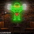 thumbnail image 3 of Glowneon Alien Lifting Weight Led Neon Lights, Fitness Gym Club Decor, 3 of 5