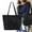 Black BK, variant on Latrodar Women's Handbag, Women's Soft Tote Shoulder Bag, Large Capacity Handbag , Soft Leather Women's Shoulder Bag Black Durable 11.6x0.4 Inch